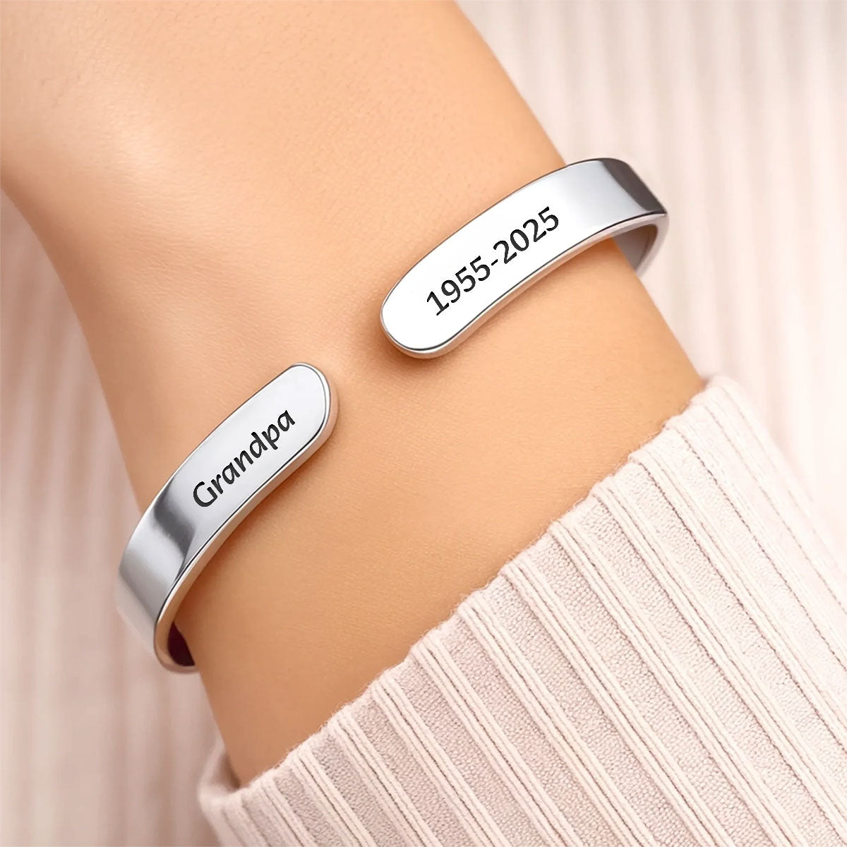 A Hug From Heaven - Personalized Cuff Bangle Bracelet With Box