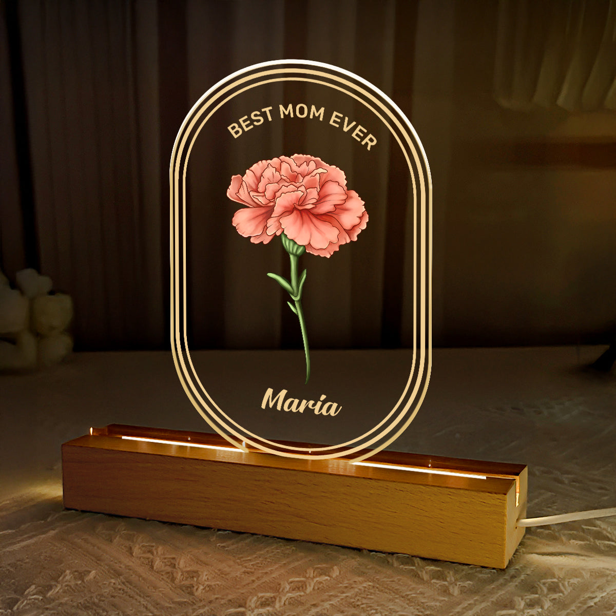 Best Mom Ever - Personalized Acrylic Plaque Night Light