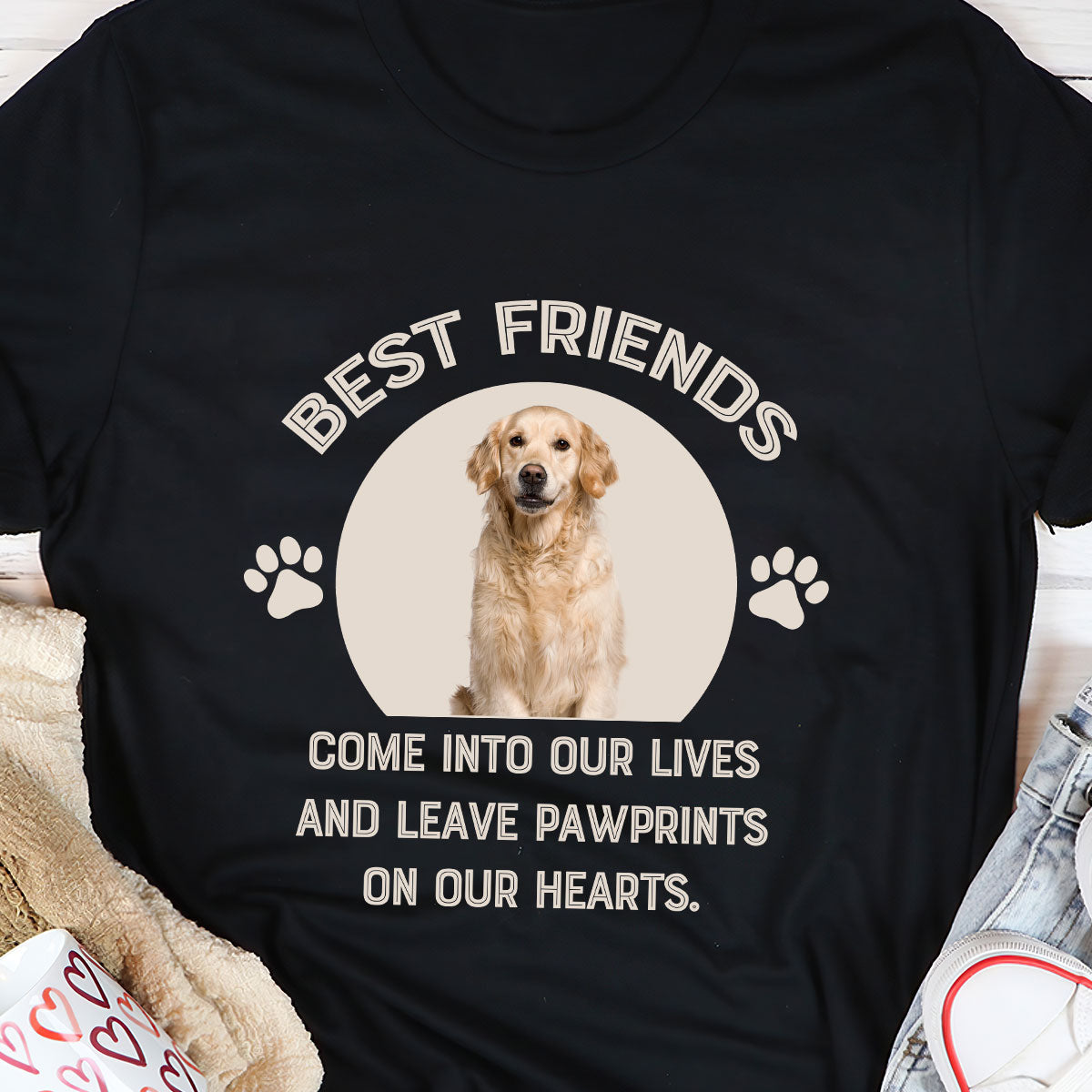 Best Friends Leave Pawprints On Our Hearts - Personalized 2D Unisex T-shirt