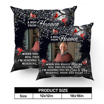 A Hug From Heaven - Personalized Crystal Velvet Pillow