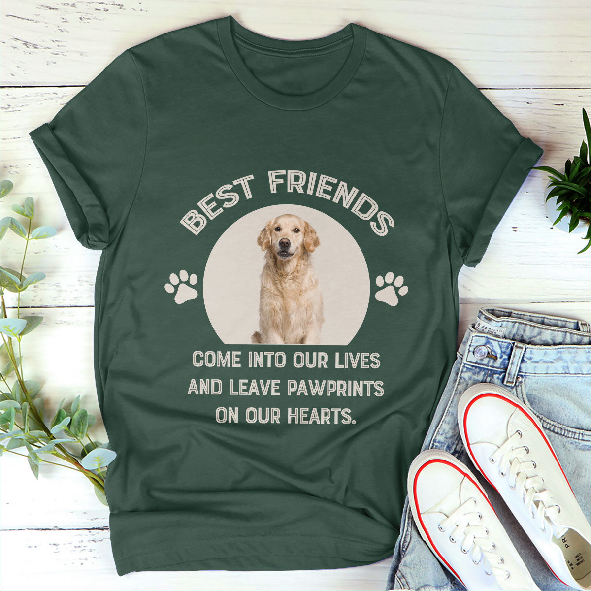 Best Friends Leave Pawprints On Our Hearts - Personalized 2D Unisex T-shirt