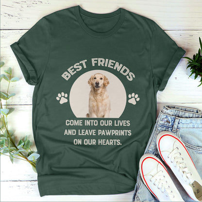 Best Friends Leave Pawprints On Our Hearts - Personalized 2D Unisex T-shirt
